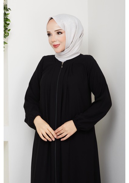 Gündelik Hac ve Umrelik Boyundan Pileli Ferace modelleri