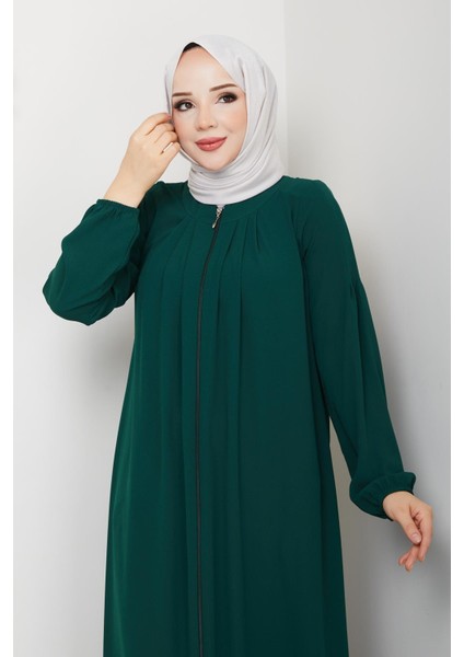 Gündelik Hac ve Umrelik Boyundan Pileli Ferace modelleri