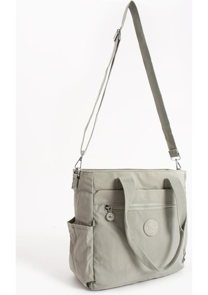 Kadın Büyük Boy Bölmeli Suya Dayanıklı Çapraz ve Omuz Askılı Çanta Gri fiyatları