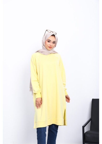 Sarı Yanları Yırtmaçlı Modal Tunik modelleri