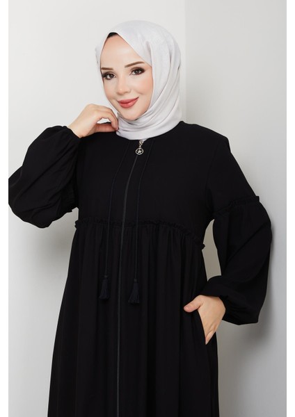 Gündelik Hac ve Umrelik Büzgülü Bağcıklı Ferace