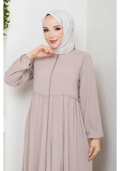 Hac ve Umrelik Büzgü Detaylı Medine Ipeği Ferace