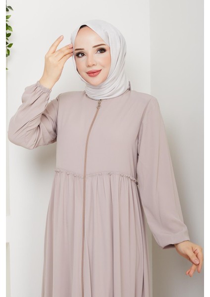 Hac ve Umrelik Büzgü Detaylı Medine Ipeği Ferace modelleri