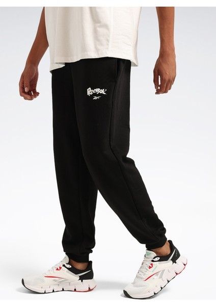 New Id Ovrs Gfx Jogger Siyah Erkek Eşofman Altı