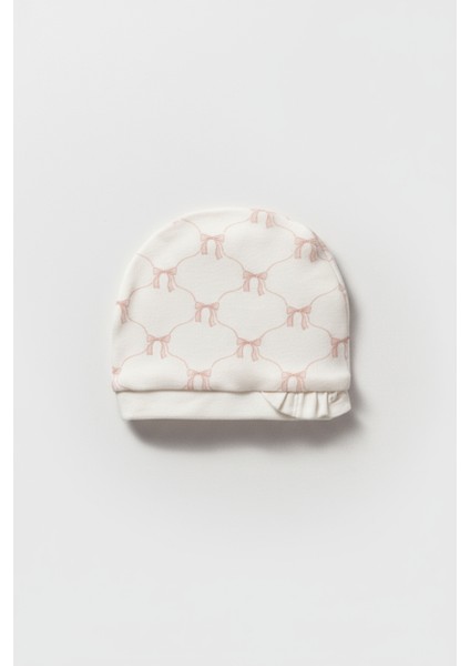 Kız Bebek Organik Pamuklu Ekru Fiyonklu 4'lü Hastane Çıkışı Hediye Seti - Battaniye Kutulu fiyatları