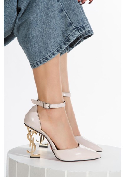 Style''s Metal Yüksek Topuklu Sivri Burun Zarif Stiletto