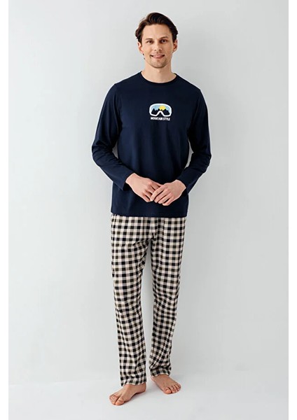 Uzun Kol Ekoseli Erkek Pijama Takım 3511 fiyatları