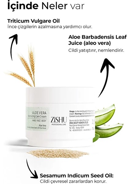 ZİSHU Aloe Vera Nemlendirici Krem – El, Yüz ve Vücut 20 ml modelleri