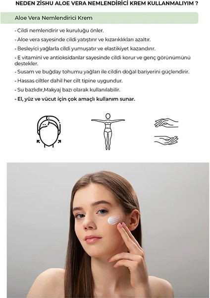 ZİSHU Aloe Vera Nemlendirici Krem – El, Yüz ve Vücut 20 ml fırsatları