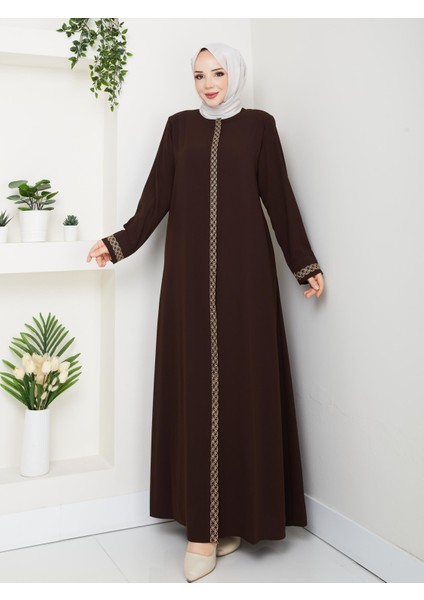 Gündelik Hac ve Umrelik Nakış ve Taş Detaylı Ferace fırsatları