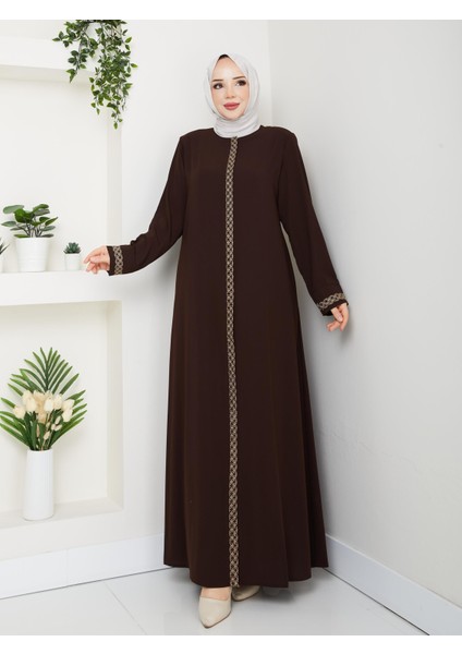 Gündelik Hac ve Umrelik Nakış ve Taş Detaylı Ferace indirimleri