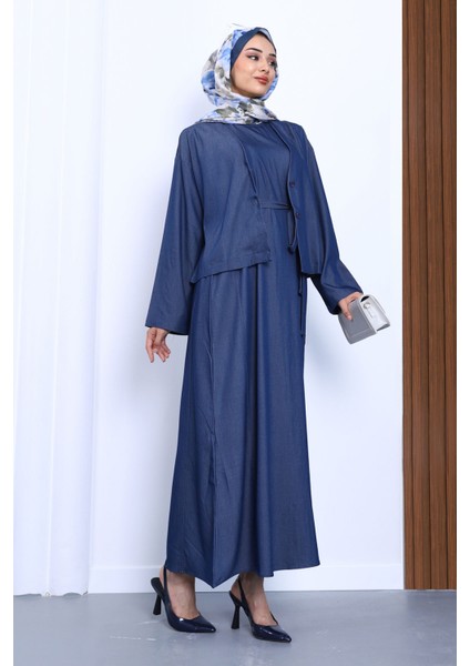 Lacivert Tensel Kot Gömlek Elbise Kombin fiyatları
