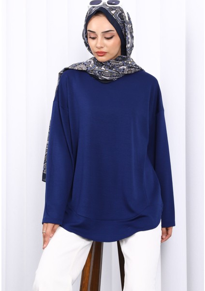 Lacivert Bisiklet Yaka Modal Sweat modelleri