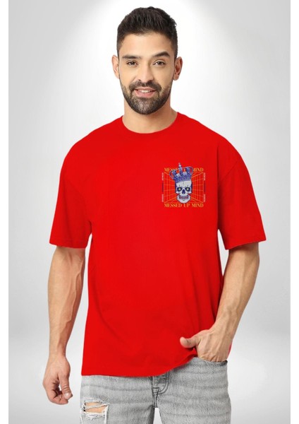 Adil Zihin Karışın Zihin Kral Iskelet Minimal Cep Baskılı Pamuklu Penye Kadın Erkek Kırmızı Tişört fırsatları