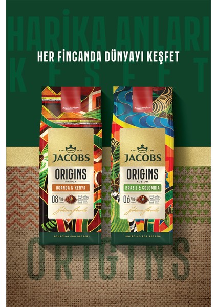 Origins Brazil & Colombia + Uganda & Kenya Filtre Kahve 200GR 2'li Paket fırsatları
