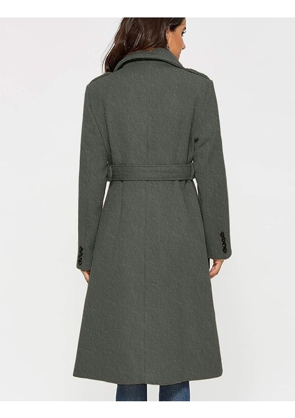 Kemer Detaylı Aksesuarlı Kaşe Kaban fırsatları