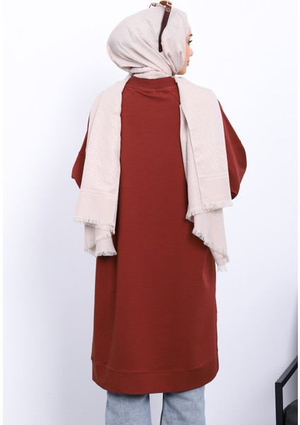 Kiremit Yanları Yırtmaçlı Modal Tunik fırsatları