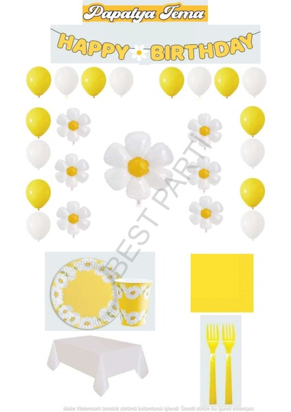 Best Papatya Temalı Doğum Günü Parti Seti