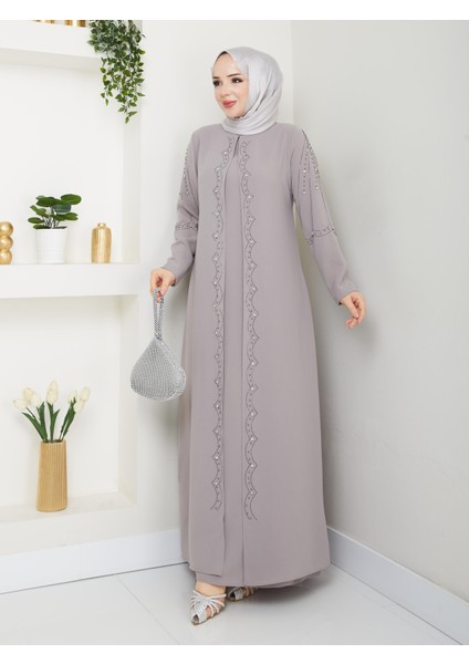 Büyük Beden Tam Boy Pelerinli Anne Elbisesi fırsatları