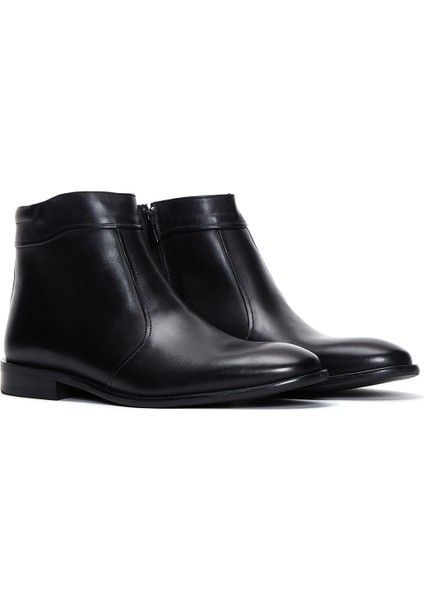 Erkek Siyah Fermuarlı Deri Klasik Bot 25WFD601618 fırsatları