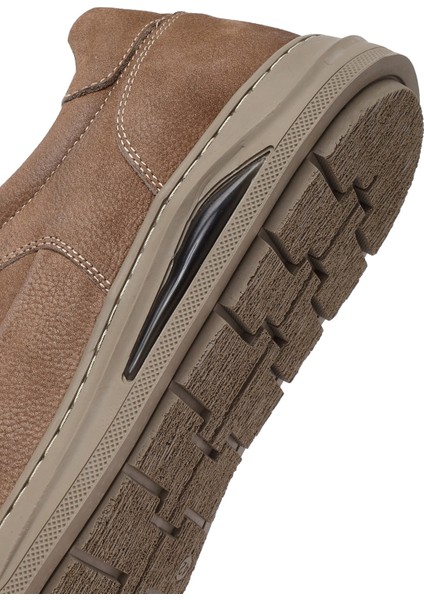 Erkek Bej Bağcıklı Nubuk Deri Sneaker 25WFD7607V3