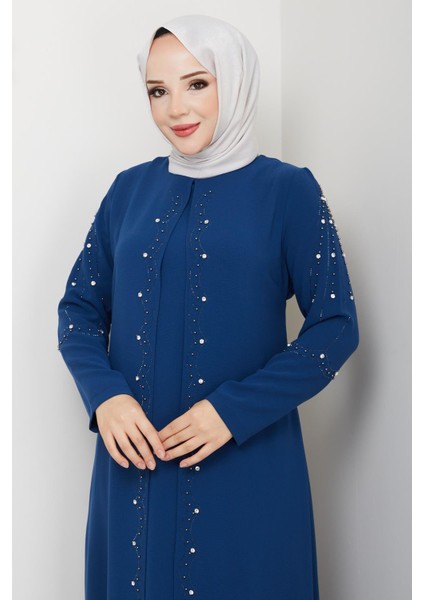 Büyük Beden Tam Boy Pelerinli Anne Elbisesi