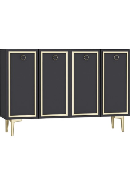 Wollydd (KM120) Konsol-Çok Amaçlı Dolap Antrasit-Altın modelleri