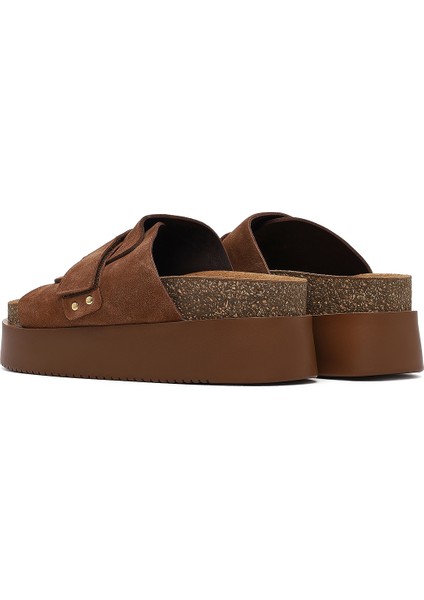 Kadın Taba Bantlı Kalın Tabanlı Süet Deri Terlik 25SFD132710 indirimleri