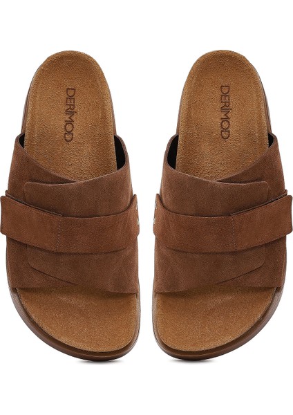 Kadın Taba Bantlı Kalın Tabanlı Süet Deri Terlik 25SFD132710