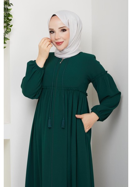 Gündelik Hac ve Umrelik Büzgülü Bağcıklı Ferace