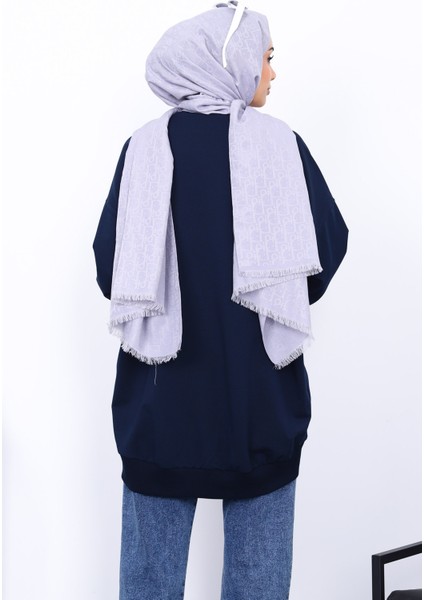 Lacivert Önü Kısa Arkası Uzun Oversize Sweatshirt fırsatları