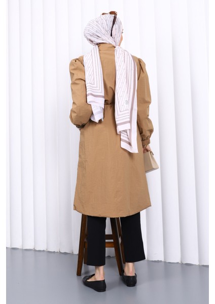 Vizon Çıtçıtlı Bel Lastikli Trençkot fırsatları