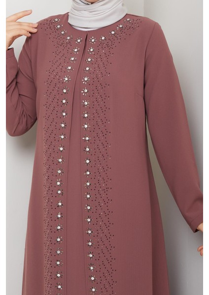 Papatya Taşlı Büyük Beden Anne Elbisesi fiyatları