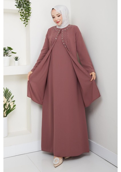 Papatya Taşlı Büyük Beden Anne Elbisesi fırsatları