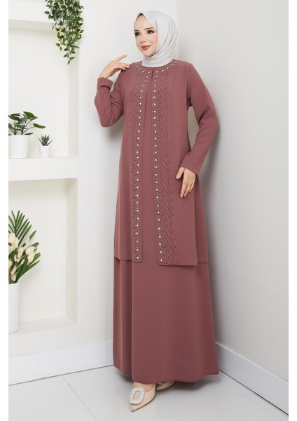 Papatya Taşlı Büyük Beden Anne Elbisesi indirimleri