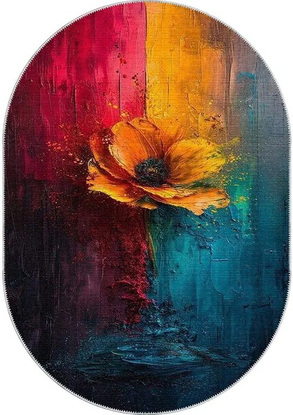 , Makinede Yıkanabilir, Kaymaz Taban, Dijital Baskı, Oval, Çok Renkli, Salon Halısı, Oturma Odası Halısı, Mutfak Halısı fiyatları