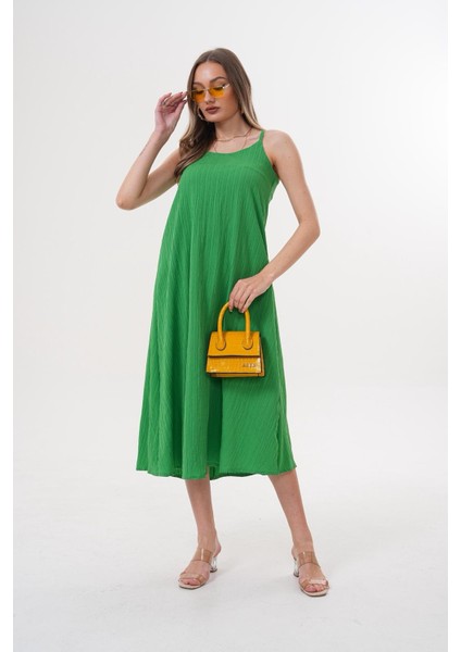 Aerobin Kumaş Comfort Kalıp Ip Askılı Elbise Yeşil fırsatları