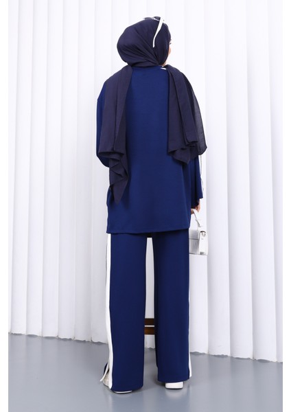 Lacivert Renk Bloklu Tunik Pantolonlu Takım fırsatları