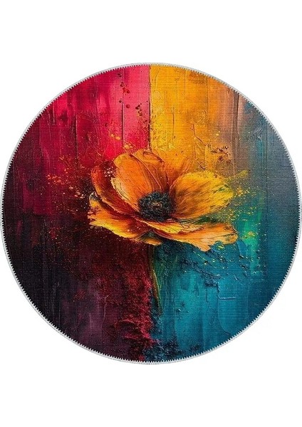, Makinede Yıkanabilir, Kaymaz Taban, Dijital Baskı, Yuvarlak, Daire, Çok Renkli, Salon Halısı, Oturma Odası Halısı, Mutfak Halısı fiyatları