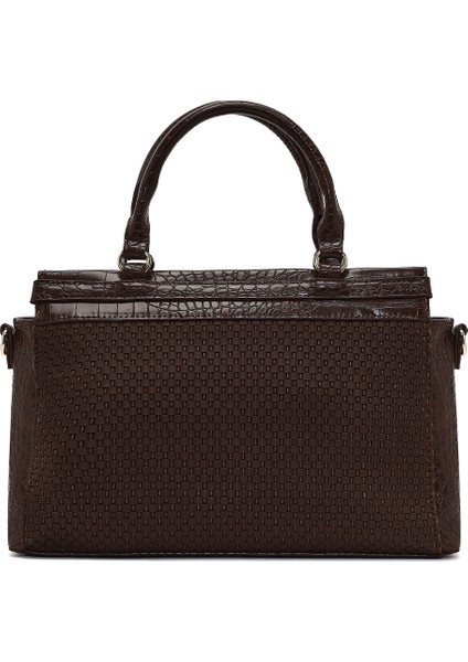 Kadın Kahverengi Uzun Askılı Desenli Kol Çantası 25SBD254214 fırsatları