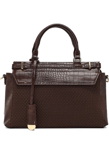 Kadın Kahverengi Uzun Askılı Desenli Kol Çantası 25SBD254214 indirimleri