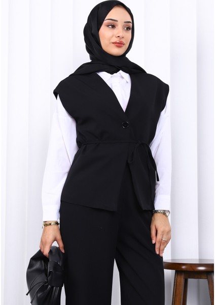Siyah Yelek Pantolon Ikili Takım modelleri