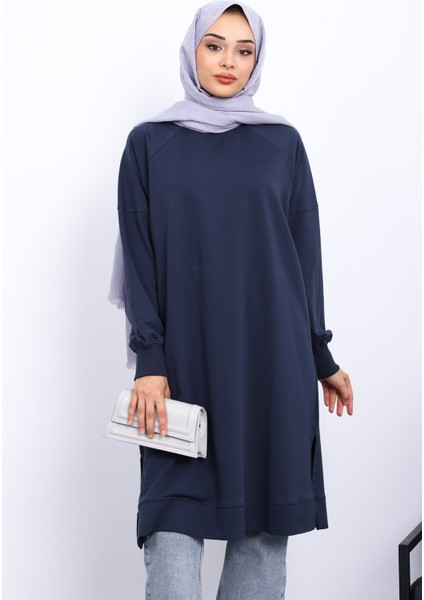 Antrasit Yanları Yırtmaçlı Modal Tunik