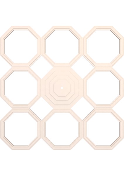 Lamba Tavan Göbeği MODÜLER-SEKIZGEN-DÜZ-9-PARÇA-56CM