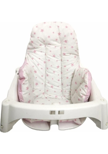 Bebek ve Çocuk Mama Sandalyesi Minderi Pembe Hilal Yıldız Desenli Rahat ve Yumuşak Tasarım indirimleri