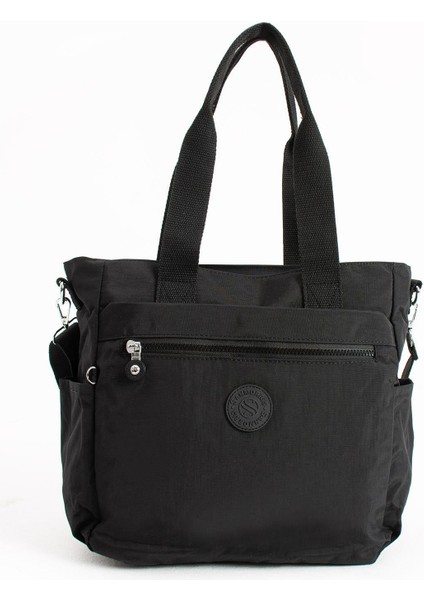 Kadın Büyük Boy Bölmeli Suya Dayanıklı Çapraz ve Omuz Askılı Çanta Siyah