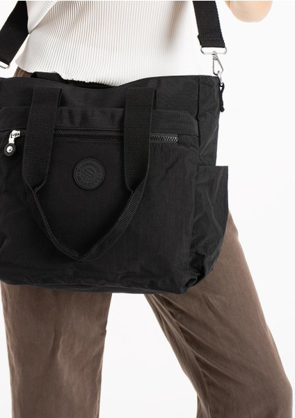 Kadın Büyük Boy Bölmeli Suya Dayanıklı Çapraz ve Omuz Askılı Çanta Siyah fiyatları