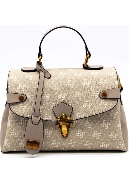 1159 Kadın El ve Omuz Çantası Kum Vizon