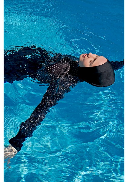 Remsa Paraşüt Önü Kapaklı Tam Kapalı Tesettür Mayo R045 Siyah Monogram fırsatları