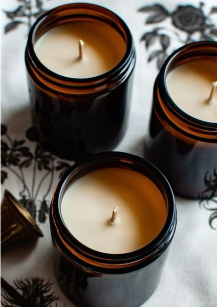 Koç Burcu Tarçın Kokulu %100 Soya Mumu Amber Kavanoz Mum